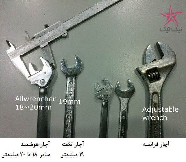 آچار هوشمند Allwrencher ، سه مدل آچار مختلف در یک آچار